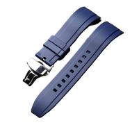 KCHSRKHXC Bracelet de montre étanche en caoutchouc avec fermoir papillon pour homme 20 22 24 mm Bleu Vert Noir, 24mm, Standard, Standard