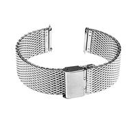KCHSRKHXC Bracelet de montre universel 16 mm, 18 mm, 20 mm, 22 mm, libération rapide, bracelet de montre en maille en acier inoxydable, bracelet de ceinture noir, Silver, Standard, Standard