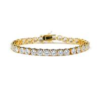 KCHSRKHXC Bracelets de tennis pour femme de 3 mm, 4 mm, 5 mm, 1 rangée de zircones cubiques de couleur pour homme et femme, bijoux hip-hop glacés, rose, 8 mm, largeur 17,8 cm