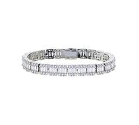 KCHSRKHXC Bracelets for Womens Women Jewelry 16cm 18cm 20cm 3 tailles Cumbic Zirconia Cluster Tennis Platinum plaqué 16 cm