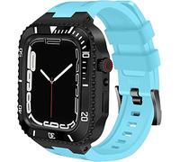 KCHSRKHXC Ceramics Watch Case+Watch Band Modification Kit，For 8 7 45mm，Metal Stainless Steel Bezel Silicone Watch Strap Retrofit Set，For Series 6 SE 5 4 44mm