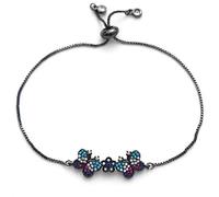 KCHSRKHXC Chaîne glissante pour femme avec double papillon et fleur en oxyde de zirconium