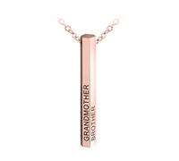 KCHSRKHXC Collier à barre verticale 3D personnalisé 4/6 côté gravé avec boîte de texte, bijoux en acier inoxydable pour femmes et hommes - 4 couleurs, 5 longueurs