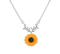 KCHSRKHXC Collier avec pendentif en fausse perle et tournesol pour femmes, chaîne, bijoux de fête, décor, design professionnel