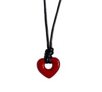 KCHSRKHXC collier coeur à cordon réglable en cuir pendentif colocollantes