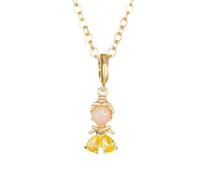 KCHSRKHXC Collier de Fée pour Femme, Argent Sterling 925 Contes de Fées Doux Cristal Princesse Pendentif Collier Élégant Fleur Étincelante, Collier Fée Clochette, Bijoux de Fée, Bijoux Fée Clochette