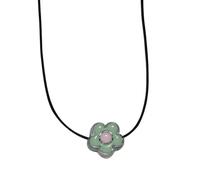 KCHSRKHXC Collier en cuir perlé de fleurs élégant, longueur réglable, ras du cou, bijoux de cou élégants, chaîne ferme pour femmes
