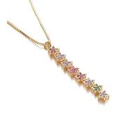 KCHSRKHXC Collier long pour femme en forme d'étoile en oxyde de zirconium