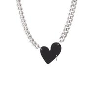 KCHSRKHXC collier noir rose coeur femelle tempérament chaîne de la clavicule