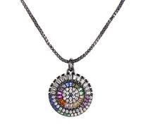 KCHSRKHXC Collier pendentif rond de la princesse de luxe Collier pendentif rond