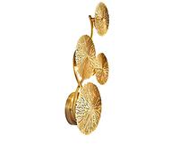 KCHSRKHXC Copper Luster D Leaf Wall Lampe V-Intage Retro Bedside Living Room Art Decor Home Lighting Murding Picherons G4 Éclairage de l'ampoule, 8 Tête, FM002