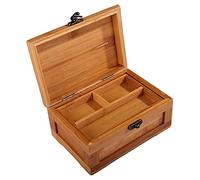 KCHSRKHXC Craft Princess Box Boîte de rangement en bois Boîte de collection Boîte cadeau Boîte de rangement en bois (couleur : marron, taille : 15 x 10 x 7 cm) (marron 15 x 10 x 7 cm)