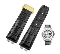 KCHSRKHXC Custom Crocodile Grain Genuine Leather Watch Band For Ubom Big Bang 411 Quick Release Strap 27-19mm