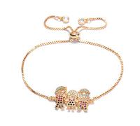 KCHSRKHXC Famille cubic zirconia charme rose couleur ajusté chaîne de bijoux pour femmes