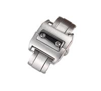 KCHSRKHXC For Santos 100 Series Watch Buckle 316L Stainless Steel Brushed Butterfly 18/21mm Fold Buckle Clasp (Color : Silver, Size : 21mm)