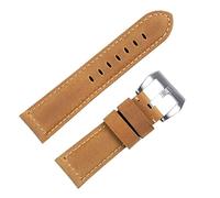 KCHSRKHXC Handmade Watch Band Accessories Retro Vintage Crazy Horse Leather 24mm For Strap Tang Buckle