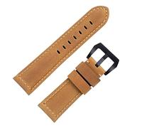 KCHSRKHXC Handmade Watch Band Accessories Retro Vintage Crazy Horse Leather 24mm For Strap Tang Buckle