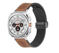 KCHSRKHXC Leather Silicone Bracelet for Galaxy Watch Ultra 47mm Magnetic Band Sports Strap for Watch ULTRA7 47mm NO Gaps Watchbands