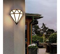 KCHSRKHXC LED Wall Sconce Lighting Diamond Shape Modern Wall Lamps Outdoor Waterproof IP54 Porch Wall Mount Wall Light PatioGarden Terrace Lights, Black