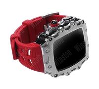 KCHSRKHXC Metal Watch Case Sillicone Band Modification Kit，For 44mm 45mm Series 9 8 7 6 5 4 SE Upgrade Replace Rubber Strap Bumper Cover Accessories