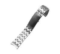KCHSRKHXC Montre de remplacement en acier inoxydable solide Bracelet à libération rapide respirant 18 mm 20 mm 22 mm argent, 9Beads Silvery, Standard, Standard
