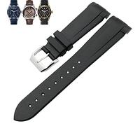 KCHSRKHXC Natural Rubber Watchband 20mm 22mm Special for Tudor Black Bay 1958 39mm 41mm GMT Pelagos Pin/Folding Buckle Rubber Strap (Color : Black Folding, Size : 22mm)