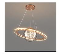 KCHSRKHXC Pendantlight, lustres à LED, LED intérieure moderne - lustre rond Planet Pendant Golden Luxury Light Living Room Dining Room Bedroom Chandelier