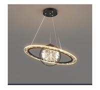 KCHSRKHXC Pendantlight, lustres à LED, LED intérieure moderne - lustre rond Planet Pendant Golden Luxury Light Living Room Dining Room Bedroom Chandelier