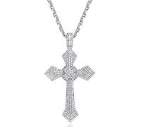 KCHSRKHXC Pendentif en forme de grande croix Aaaaa Zircon Mariage Fiançailles Pendentifs Avec Pour Femme Homme Bijoux