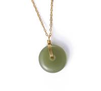 KCHSRKHXC Ping An boucle collier de jade pendentif chaîne de clavicule, chaîne réglable et amovible pour hommes femmes