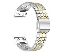 KCHSRKHXC Quick Fit Stainless Steel Strap for Watch Fenix 6 7 Pro 5 Plus 5s 6s 7s No Gaps 26mm 22mm 3HR 945 Curved End Metal Band Watch Strap