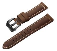 KCHSRKHXC Remplacement des bandes de montre 18/20 / 22/24 mm Sobile de montre en cuir givrée épaissie pour hommes avec boucle d'épingle lourde (brun-noir, 18 mm)