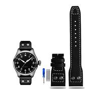 KCHSRKHXC Rivet Leather Watch Strap For Pilots Iw500916 Waterproof Sweat Proof Soft And Comfortable Watchband Accessories 21 22mm WatchbandS