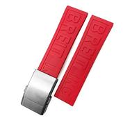 KCHSRKHXC Rubber Watchband 22mm 24mm for Breitling Superocean Heritage Avenger Challenger Woven Silicone Waterproof Soft Watch Strap (Color : Blue Black Letters, Size : 24mm)