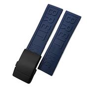 KCHSRKHXC Rubber Watchband 22mm 24mm for Breitling Superocean Heritage Avenger Challenger Woven Silicone Waterproof Soft Watch Strap (Color : Blue Black Letters, Size : 24mm)
