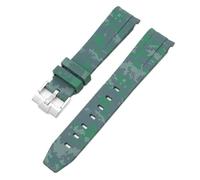 KCHSRKHXC Sangle de camouflage pour Omega pour adapté à l'échantillon Moonsue pour Swatch Curved End Silicone Rubber Bracelet Men Woard Watch Band accessoire 20 mm