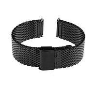 KCHSRKHXC Sangle de montre 16 mm 18 mm 20 mm 22 mm Universal Watch Band Release Match Mesh Mesh en acier inoxydable Bracelet de poignet en acier inoxydable noir