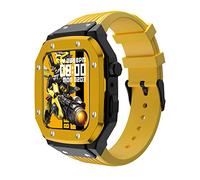 KCHSRKHXC Silicone Watch Band Stainless Steel Watch Case Metal Frame Set,For Band Case 44mm 45mm 42mm 9 8 7 6 5 4 SE Series Replace Strap