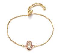 KCHSRKHXC Square Cumbic Zirconia Sliding Chain Pink Crystal Female Bijoux féminin