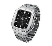 KCHSRKHXC Stainless Steel Metal Watch Case And Band Bezel Modification Kit Set，For Band Series 9 8 7 45mm 6 5 4 SE 44mm Series Upgrade Refit Watch Strap