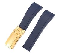 KCHSRKHXC WatchBand For YachtMaster Silicone Waterproof Watch Strap Accessories Rubber Chain Buckle With Logo