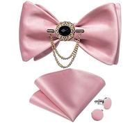 KCHYCV Men's Tie & Cufflinks Set Premium Silk Tie with Pocket Square & Cufflinks Elegant Mens Accessories Gift Set for Formal Weddings & Business Classic Design with Patterns(LH-3076 XZ-0009)