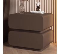 KCIOQLS Tables De Chevet, Petite Table D'appoint avec Rangement, Grande Capacité, Cuir Résistant, sans Montage, Idéale for Le Salon Ou Le Bureau(Brown,45cm/17.7in)