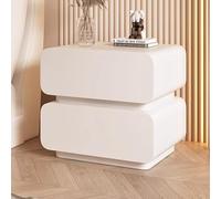 KCIOQLS Tables De Chevet, Petite Table D'appoint avec Rangement, Grande Capacité, Cuir Résistant, sans Montage, Idéale for Le Salon Ou Le Bureau(White,40cm/15.7in)