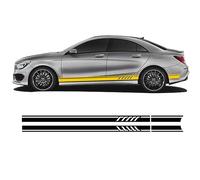 KCKEM pour Mercedes Benz CLA Class CLA45 CLA250 CLA200 CLA180 AMG W117 C117 Rayures latérales Autocollant Personnalité Autocollant Corps De Voiture DéCoration Styling Accessories,A-Black