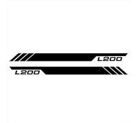 KCKEM pour Mitsubishi L200 2011-2019 Rayures latérales Autocollant Personnalité Autocollant Corps De Voiture DéCoration Styling Accessories,A-Black