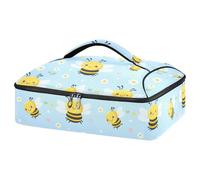 Kcldeci Abeille à petites fleurs isolées thermiques pour aliments chauds ou froids, sac fourre-tout isotherme pour repas-partage de barbecues, fêtes, pique-niques, lasagnes