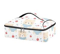 Kcldeci Bear Cherry Sac de transport isotherme pour aliments chauds ou froids, sac fourre-tout isotherme pour repas/pique-nique, lasagnes