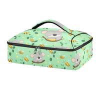 Kcldeci Bee Koala Sac de transport isotherme pour aliments chauds ou froids, sac fourre-tout isotherme pour repas/pique-nique, lasagnes