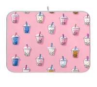 Kcldeci Boba Bubble Tea on Pink2 Tapis de séchage absorbant pour comptoir, éviers, égouttoir à vaisselle 45,7 x 61 cm